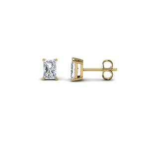 one carat radiant diamond stud earring in FDEAR4RA 0.50 NL YG